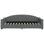vidaXL Lit de jour avec gigogne et tiroirs gris foncé 90x200 cm tissu
