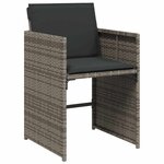 vidaXL Ensemble à manger de jardin et coussins 7 Pièces gris rotin