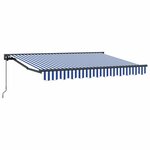 vidaXL Auvent rétractable manuel Bleu et Blanc 3 5 x 2 m
