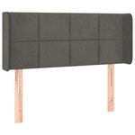 vidaXL Tête de lit à LED Gris foncé 93x16x78/88 cm Velours