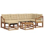 vidaXL Ensemble de canapés d'extérieur 7 Pièces Naturel et Beige
