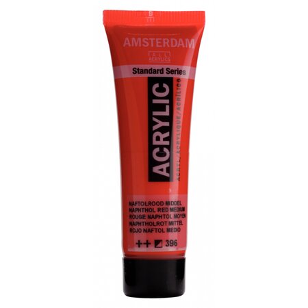 Peinture acrylique en tube rouge naph moyen 20ml - amsterdam