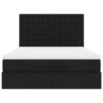 VidaXL Cadre de lit ottoman avec matelas noir 140x190 cm tissu