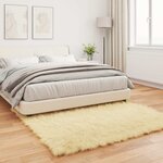 vidaXL Tapis en fausse Tafalla Crème 160 x 160 cm Polyester