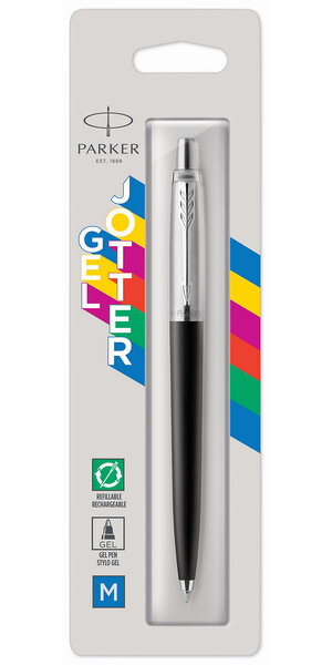 PARKER Jotter Originals - Stylo gel - Noir - recharge bleue pointe moyenne 0.7 - sous blister