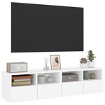 vidaXL Meubles TV muraux 2 Pièces blanc 60x30x30 cm bois d'ingénierie
