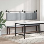 vidaXL Tête de lit suspendue Gris clair Tissu