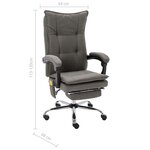 vidaXL Chaise de bureau de massage Gris Tissu