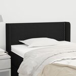 vidaXL Tête de lit avec oreilles Noir 83x16x78/88 cm Tissu