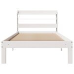 vidaXL Cadre de lit avec tête de lit blanc 75x190cm bois de pin massif