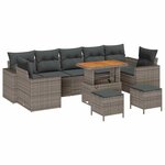 vidaXL Ensemble de canapé de jardin 10 Pièces Gris polyrotin