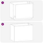 vidaXL Cache-pot de jardin Argent 50 x 32 x 40 cm Acier galvanisé