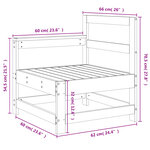 vidaXL Canapé d'angle de jardin blanc bois de pin massif