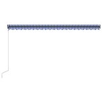 vidaXL Auvent avec capteur de vent et LED 500x300 cm Bleu et blanc