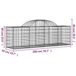vidaXL Paniers à gabions arqués 10 Pièces 200x50x60/80 cm Fer galvanisé