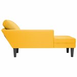 vidaXL Chaise longue avec coussin jaune clair tissu en velours côtelé