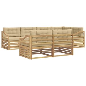 vidaXL Ensemble de canapés d'extérieur 7 pc Blanc et Beige Polyester