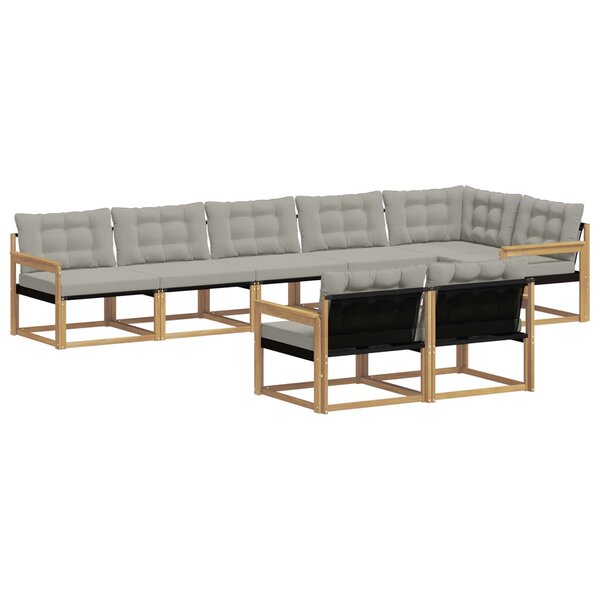 vidaXL Ensemble de canapés d'extérieur 8 pc Blanc et gris clair