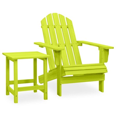 vidaXL Chaise de jardin Adirondack avec table Bois de sapin Vert