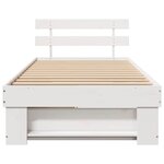 vidaXL Cadre de lit avec tiroir Blanc 80 x 200 cm Bois massif en pin