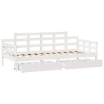 vidaXL Lit de jour et tiroirs sans matelas blanc 90x200 cm bois massif