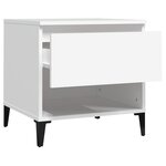 vidaXL Table d'appoint Blanc 50x46x50 cm Bois d’ingénierie