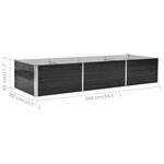 vidaXL Lit surélevé de jardin Anthracite 240x80x45 cm Acier galvanisé