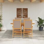 vidaXL Ensemble de salle à manger pour jardin Pliant 5 Pièces Taupe