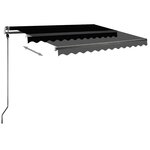 vidaXL Auvent manuel rétractable sur pied 350x250 cm Anthracite