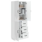 vidaXL Ensemble de Meubles 2 Pièces Blanc brillant Bois d'ingénierie