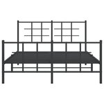 vidaXL Cadre de lit métal sans matelas avec pied de lit noir 140x200cm