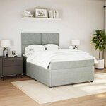 vidaXL Sommier à lattes de lit et matelas Gris clair 140x190cm Velours