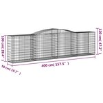vidaXL Paniers à gabions arqués 25 Pièces 400x50x100/120 cm Fer galvanisé