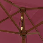 vidaXL Parasol de jardin avec mât en bois rouge bordeaux 198x198x231cm