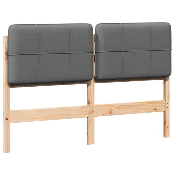 vidaXL Tête de lit capitonnée Marron et gris clair 140 cm Pin massif