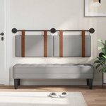 vidaXL Tête de lit suspendue Avec lumière LED Gris nuage PU antique