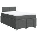 vidaXL Sommier à lattes de lit avec matelas Gris foncé 120x200cm Tissu