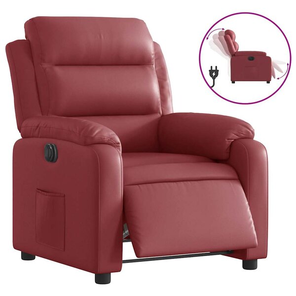 vidaXL Fauteuil inclinable électrique Rouge bordeaux Similicuir