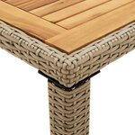 vidaXL Table de jardin Beige 123x60x74 cm Résine tressée bois massif