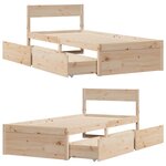 vidaXL Cadre de lit sans matelas 100x200 cm bois massif de pin