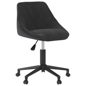 Chaise fauteuil siège pivotante de bureau informatique étude velours noir 02_0024168