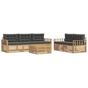 vidaXL Ensemble de canapés d'extérieur 6 pc Blanc et anthracite