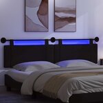 vidaXL Tête de lit suspendue Avec lumière LED Noir Tissu