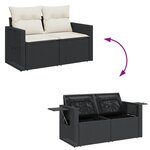 vidaXL Salon de jardin 6 Pièces avec coussins noir résine tressée