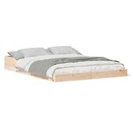 vidaXL Cadre de lit Marron 135 x 190 cm Bois massif en pin
