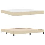 vidaXL Lit à ressorts avec matelas Crème 200 x 200 cm tissu