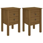 vidaXL Tables de chevet 2 Pièces Marron miel 40x35x61 5 cm Pin solide