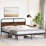 vidaXL Cadre de lit sans matelas 160x200 cm chêne fumé bois ingénierie