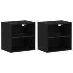 vidaXL Étagère flottante avec étagère 2 Pièces Noir 40 x 28.5 x 40 cm
