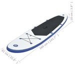 vidaXL Stand Up Paddle Planche à rame gonflable Bleu et blanc